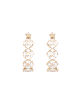 White Porcelain Persimmon Calyx Slim Drop Earrings
