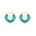 Teal Jade JELLY PATTERN Earrings (Silver / Gold)