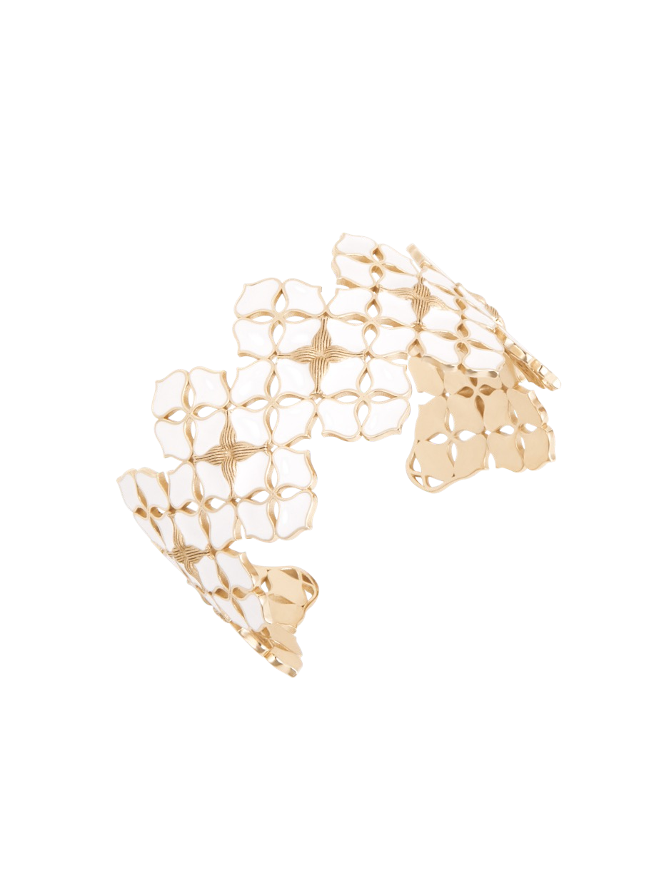 White Porcelain Persimmon Calyx Medium Cuff Bracelet