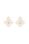 White Porcelain Persimmon Calyx Floral Earrings