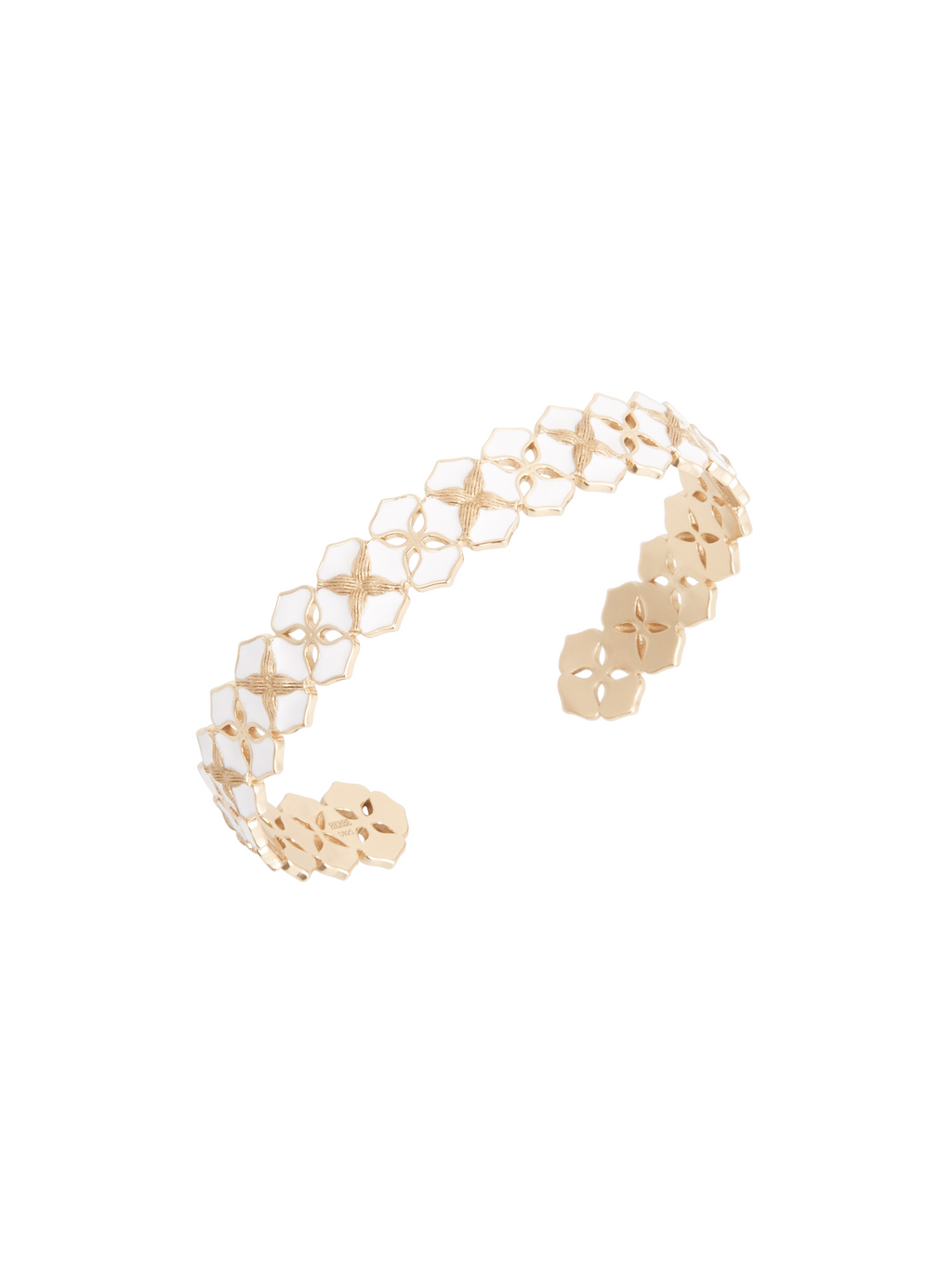 White Porcelain Persimmon Calyx Slim Cuff Bracelet