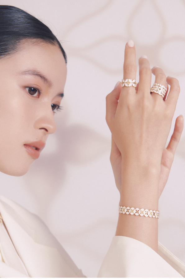 White Porcelain Persimmon Calyx Slim Cuff Bracelet