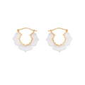 Milky Jade JELLY PATTERN Earrings (Silver / Gold)