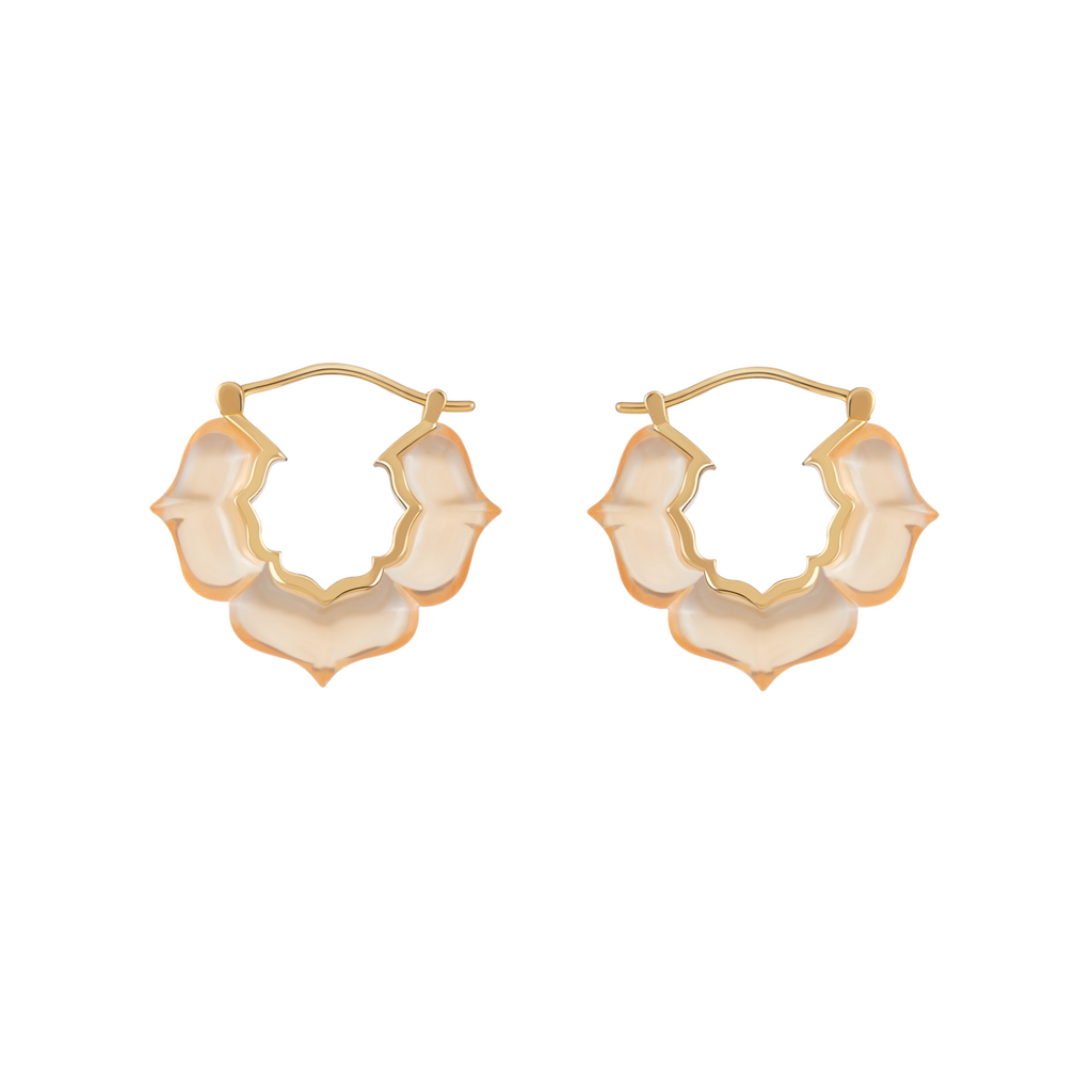 Amber Glaze JELLY PATTERN Earrings (Silver / Gold)