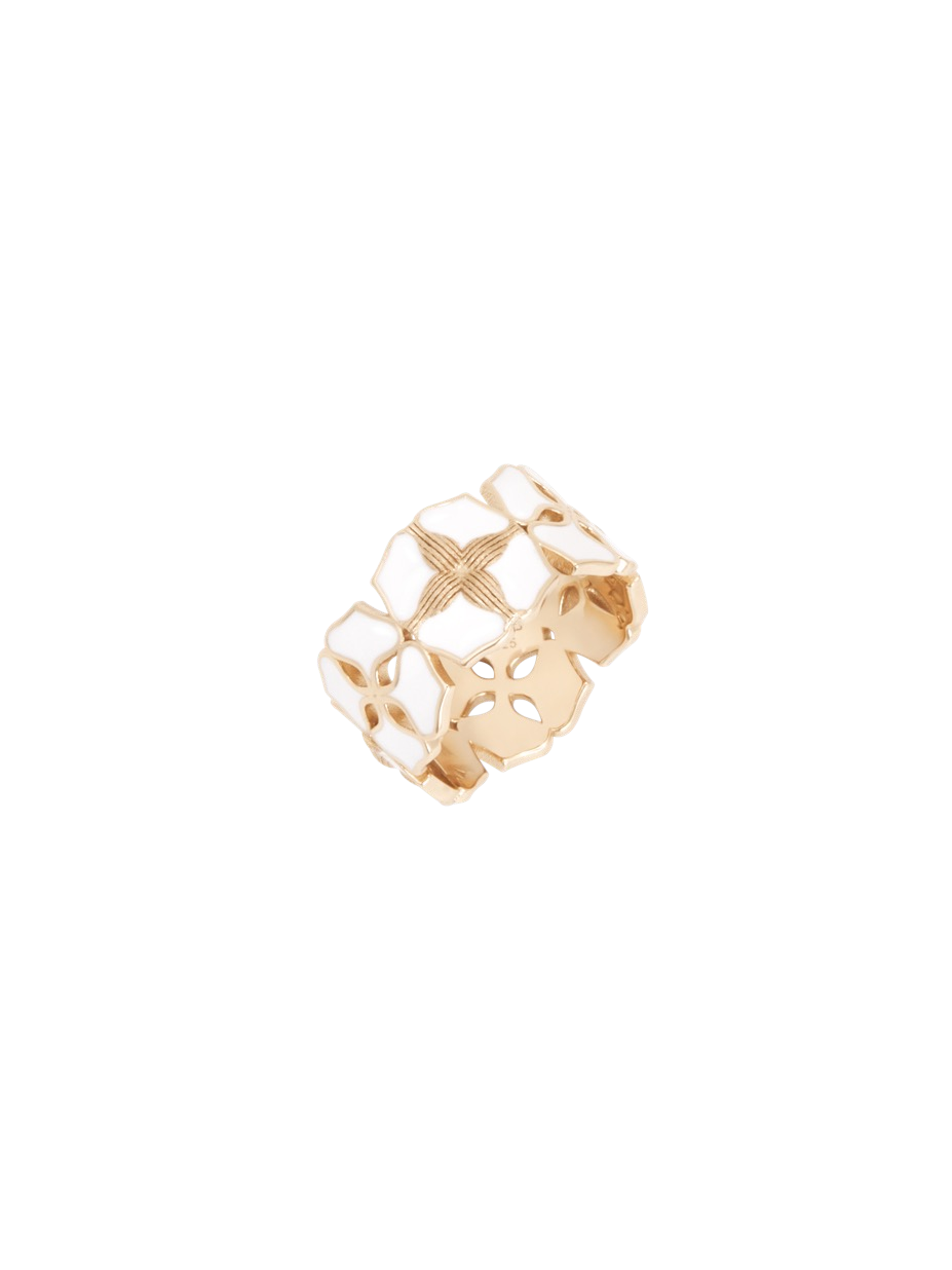 White Porcelain Persimmon Calyx Medium Ring