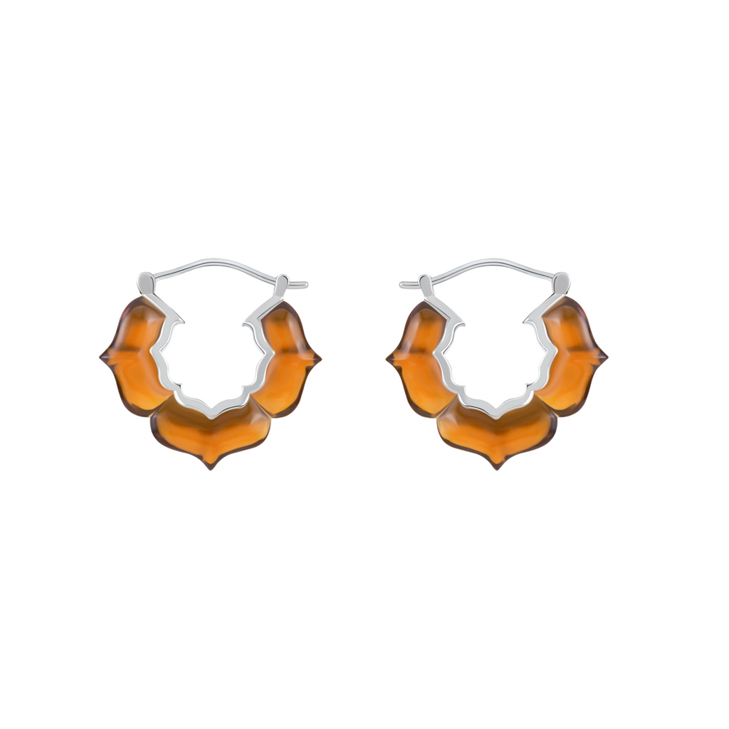 Amber JELLY PATTERN Earrings (Silver / Gold)