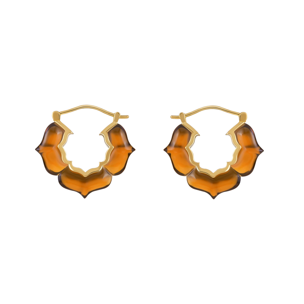 Amber JELLY PATTERN Earrings (Silver / Gold)