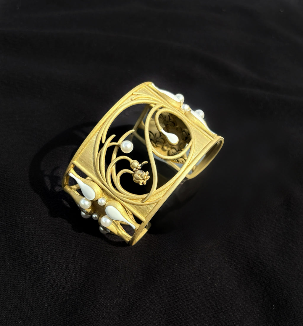 Lily of the Valley Yuhuchun Vase Cuff Bracelet